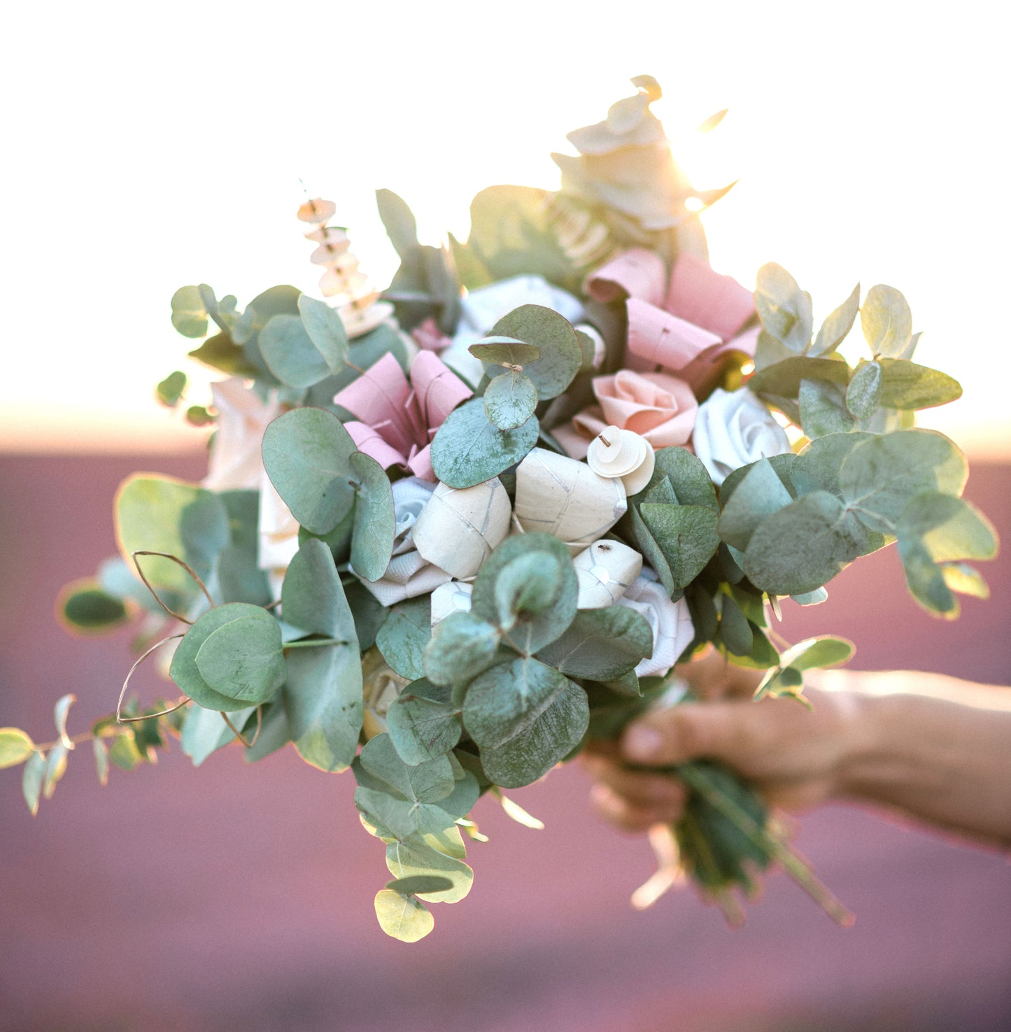 Bouquet "Eucalyptus et Origami"